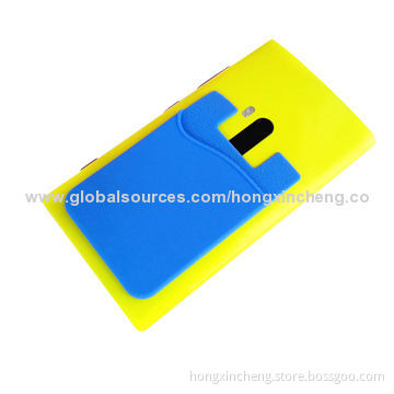 3M sticker silicone smart card holder,mobile phone silicone wallet card case